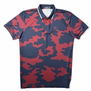 G/FORE Red & Navy Camo Print Golf Polo Shirt Men’s XL